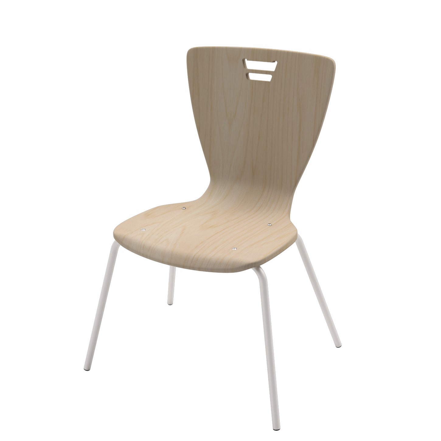 Стілець з фанерним моноблоком на круглій металевій трубі, АЛМАНТ, 555х515х835 мм.